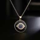 Fashion Copper 18K Gold Clavicle Chain Zircon Oil Dripping Devils Eye Necklacepicture7