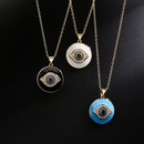 Fashion Copper 18K Gold Clavicle Chain Zircon Oil Dripping Devils Eye Necklacepicture10