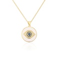 Fashion Copper 18K Gold Clavicle Chain Zircon Oil Dripping Devils Eye Necklacepicture12
