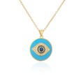 Fashion Copper 18K Gold Clavicle Chain Zircon Oil Dripping Devils Eye Necklacepicture13