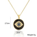Fashion Copper 18K Gold Clavicle Chain Zircon Oil Dripping Devils Eye Necklacepicture9