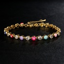 Fashion Copper Plated Real Gold Micro Inlaid Zircon Dripping Oil Devils Eye Braceletpicture6