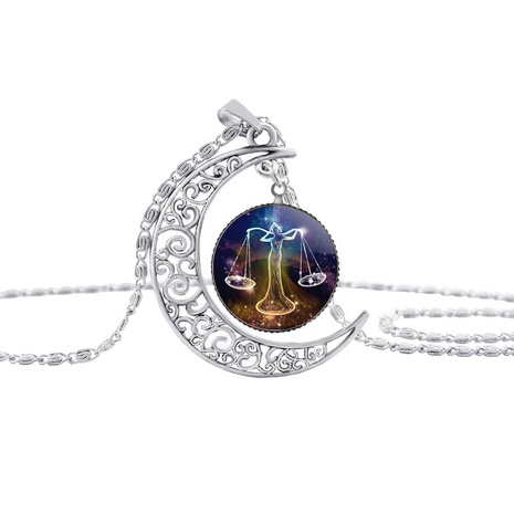 Fashion New Starry Sky Animal 12 Constellation Moon Necklace Time Stone Pendant's discount tags
