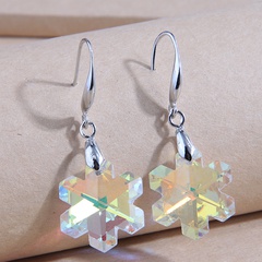 Fashion Simple Snowflake Geometric Crystal Alloy Earrings