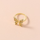 Goldene Offene Ende Einstellbare Micro Intarsien Zirkon Schmetterling kupfer Ring Ornamentpicture8