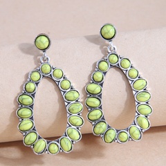 Fashion Green Inlaid Turquoise Metal Water Drop Alloy Earrings