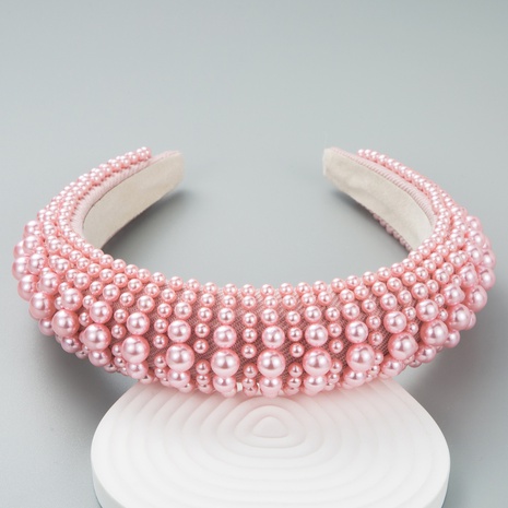Nuevos accesorios para el pelo de la diadema de la esponja de La Perla Rosa completa de moda's discount tags