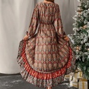 2022 Fashion Spring Retro Slim WaistControlled Laceup Bohemian Printed Dress for Womenpicture6