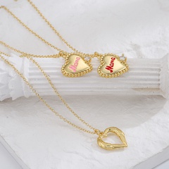 Mode Kupfer 18K Vergoldung Zirkon Mama Brief Anhänger Halskette Frauen