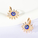 New Fashion Creative Simple Copper Plating 18K Gold Retro Inlaid Zircon Devils eye Earringspicture6