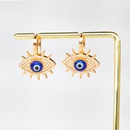New Fashion Creative Simple Copper Plating 18K Gold Retro Inlaid Zircon Devils eye Earringspicture5