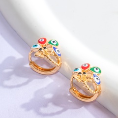 New Fashion Creative Simple Copper Plating 18K Gold Color Devil's Eye Dragonfly Earrings