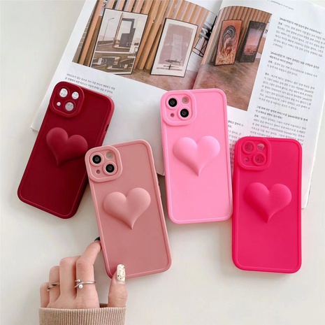 simple Three Dimensional heart shape iphone 13 phone cover's discount tags
