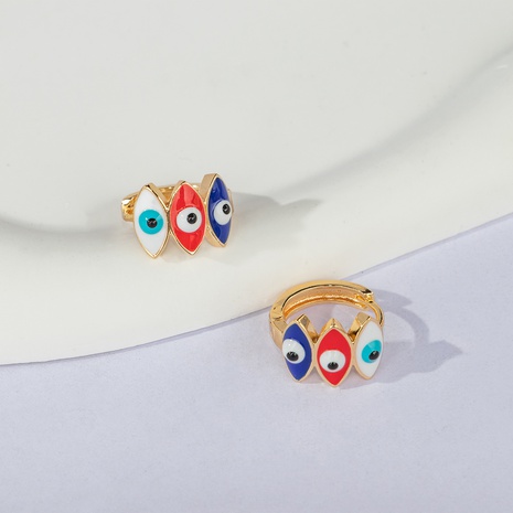 New Fashion Creative Copper Plating 18K Gold Color Retro Devil's eye Earrings's discount tags