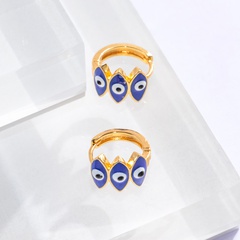 Fashion Creative Simple Solid Color Devil's eye Copper Plating 18K Gold Retro Earrings
