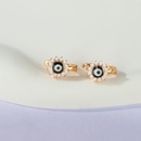 Fashion Simple Devils eye Plating 18K Gold Retro Inlaid Zircon Copper Earringspicture6