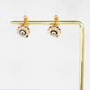 Fashion Simple Devils eye Plating 18K Gold Retro Inlaid Zircon Copper Earringspicture5