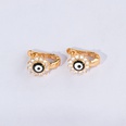 Fashion Simple Devils eye Plating 18K Gold Retro Inlaid Zircon Copper Earringspicture8