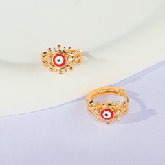 New Fashion Creative Ornament Copper Plating 18K Gold Retro Hollow Inlaid Zircon Earring