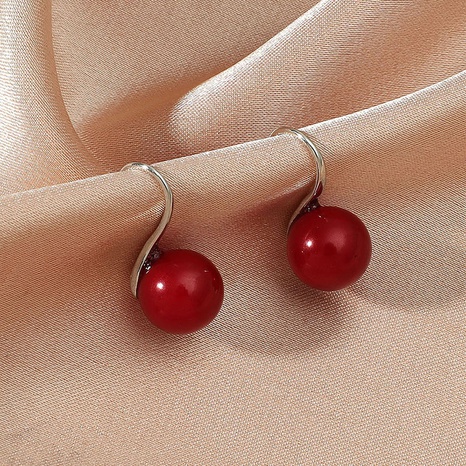 Fashion Simple Copper Round  Shaped  Pearl-Studded Earrings's discount tags
