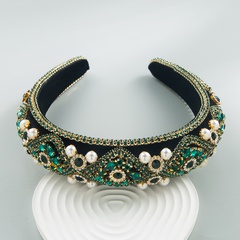 Nueva diadema de esponja Vintage de franela de perlas de diamantes de imitación a la moda