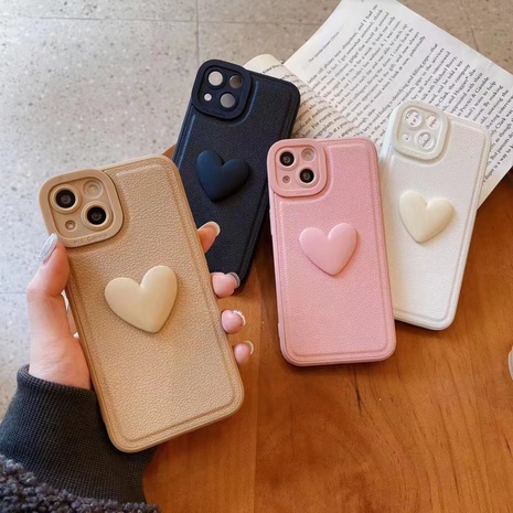 new style Three-Dimensional heart Leather iPhone 13 All-Inclusive Phone Case's discount tags