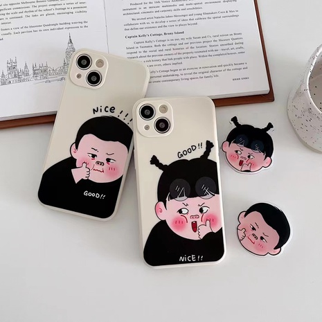 new style cute cartoon figure couple iPhone13 Silicone Phone Case's discount tags