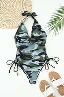 Traje de bao de una pieza de cuello en V profundo Halter de tamao grande de secado rpido playa vacaciones Bikinipicture10
