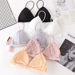 new style solid color Back Buckle Triangle Cup Bra Underwear