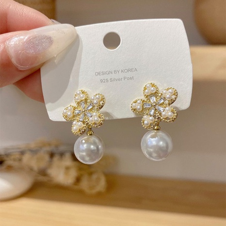 Moda Simple Retro barroco perla geométrica flor aleación pendientes's discount tags