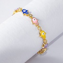 2022 New Simple Fashion Creative Palm Devils Eye Inlaid Zircon Plated 18K Gold Copper Braceletpicture7
