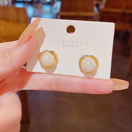 Einfache Meerjungfrau Farbe Perle Ohrringe für Frauen's discount tags