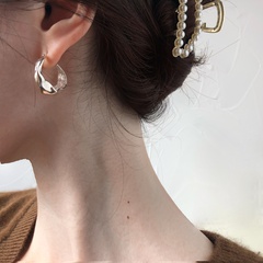 Fashion Plus-Sized Solid Color Metal Geometric Shaped Ear Studs