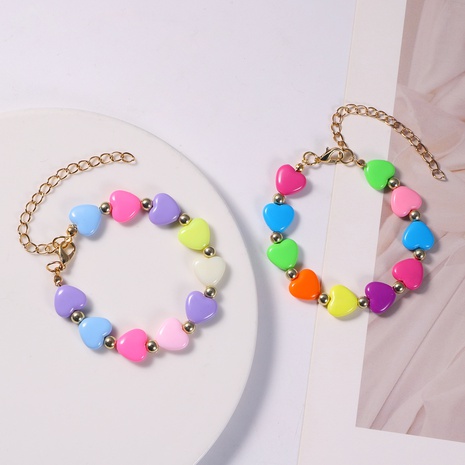 Fashion Summer New Creative Colorful Heart  Small Golden Ball Bracelet One Piece's discount tags