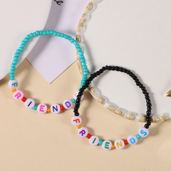 Fashion New Hand-Made Creative Letters Colorful Bead Elastic Bracelet Wholesale