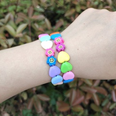 2022 New Creative Simple Candy Color Heart Bead Flower Smile Handmade Resin Bracelet