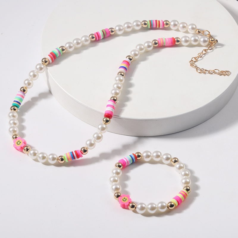 2022 neue Einfache Handmade Perlen Bunte Polymer Clay Kleine Goldene Ball SUNFLOWER Perle Halskette