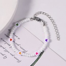 Mode Neue Handgemachte Reine Weie Perle Herz Kreative Buchstaben Halskette Armband Setpicture9