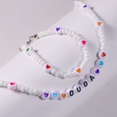 Mode Neue Handgemachte Reine Weie Perle Herz Kreative Buchstaben Halskette Armband Setpicture7
