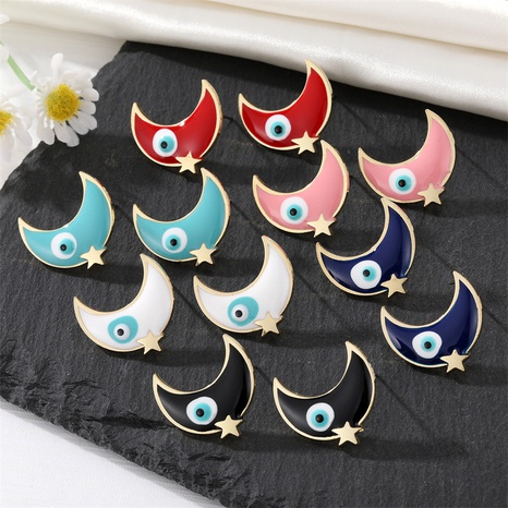 Vintage Evil Eyes Ear Studs Dripping Oil Moon Eye Earrings Wholesale's discount tags