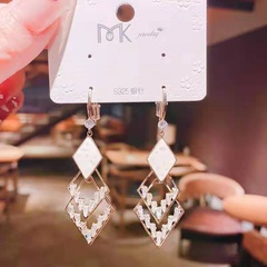 Simple Fashion Multi-Layer Diamond Shape Tassel Alloy Earrings