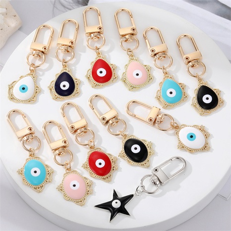 Fashion Colorful Oil Water Drop Eye Keychain Alloy Pendant Accessories's discount tags