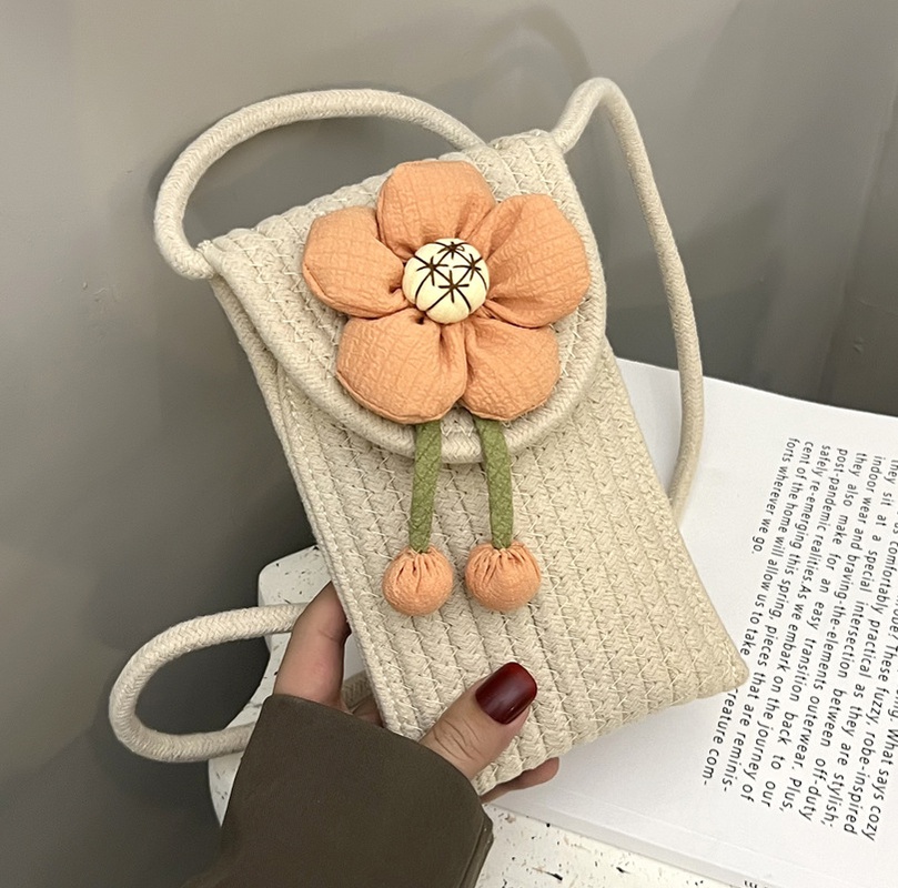 Cute New Woven Flower Womens Bag Crossbody Phone Shoulder Bag