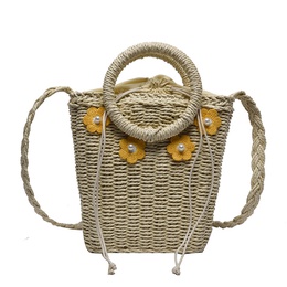 Womens New Summer Portable Shoulder Bag Woven Crossbody Straw Bucket Bagpicture18