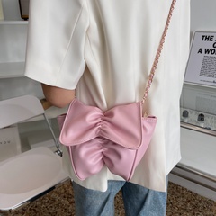 Fashion Leisure Bow Pleated Messenger Chain Cloud Bag
