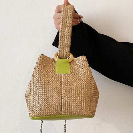 Fashion Hand-Carrying Knitting Straw Bag Chain Messenger Bag's discount tags