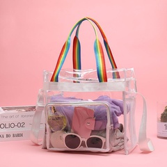 PVC New Transparent Shoulder Bag Large Capacity Swimming Bag Wash Bag Lightweight Storage Bag