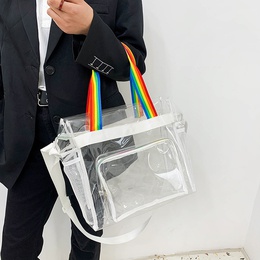 PVC New Transparent Shoulder Bag Large Capacity Swimming Bag Wash Bag Lightweight Storage Bagpicture7