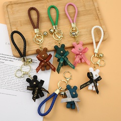Mode Farbe Spielzeug Wolle Niedlichen Häschen Bogen Anhänger Keychain