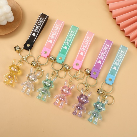 Fashion Color Transparent Bear Rabbit Keychain Key Pendant Accessories's discount tags